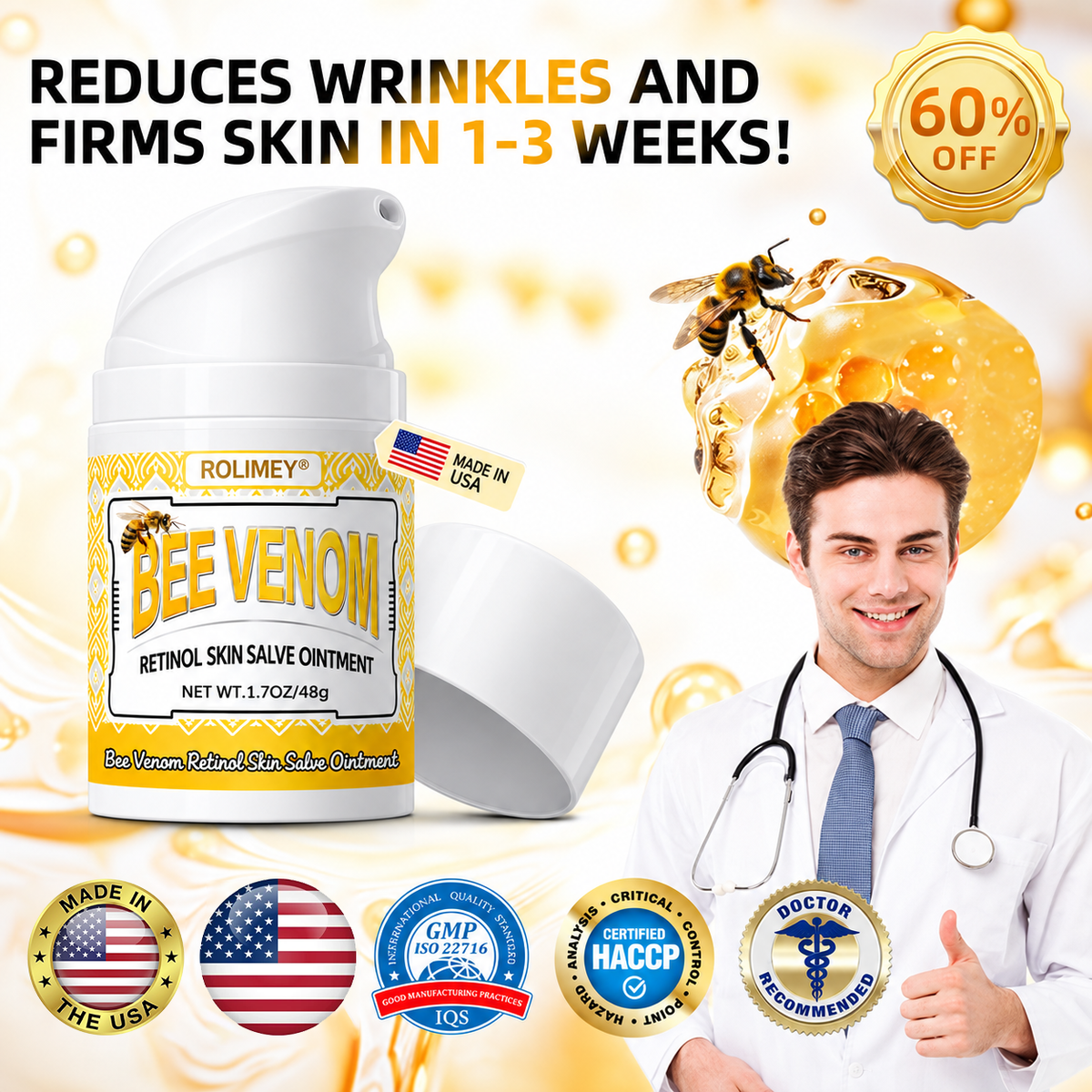 [Official Brand Store]🐝Rolimey® Bee Venom Retinol Skin Salve Ointment
