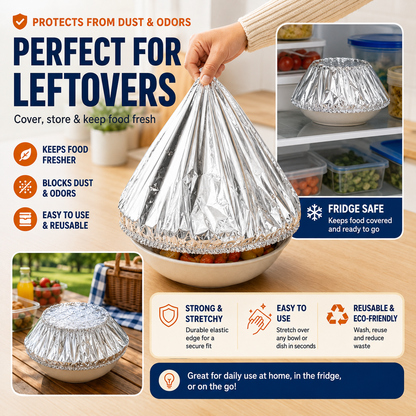 🔥Last Day 50% OFF🔥-- Reusable Heat-Locking Aluminum Foil Food Cover