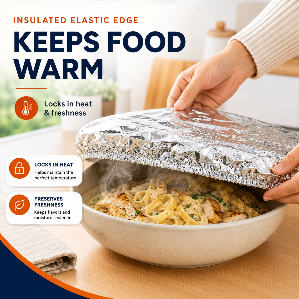 🔥Last Day 50% OFF🔥-- Reusable Heat-Locking Aluminum Foil Food Cover