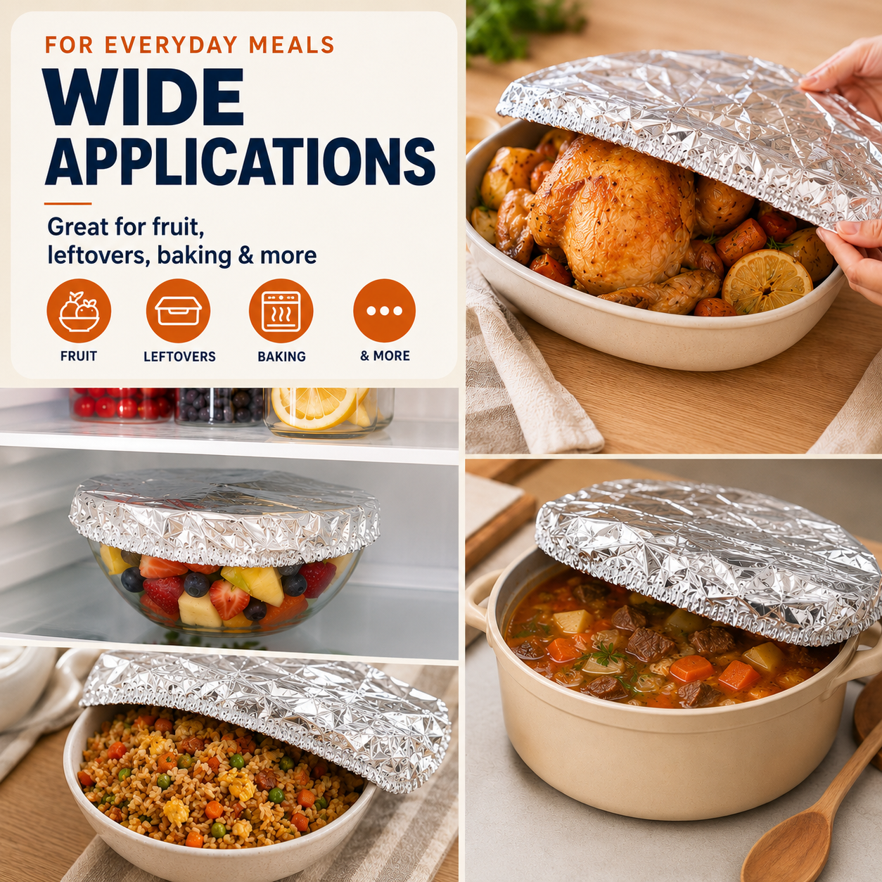 🔥Last Day 50% OFF🔥-- Reusable Heat-Locking Aluminum Foil Food Cover