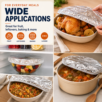 🔥Last Day 50% OFF🔥-- Reusable Heat-Locking Aluminum Foil Food Cover