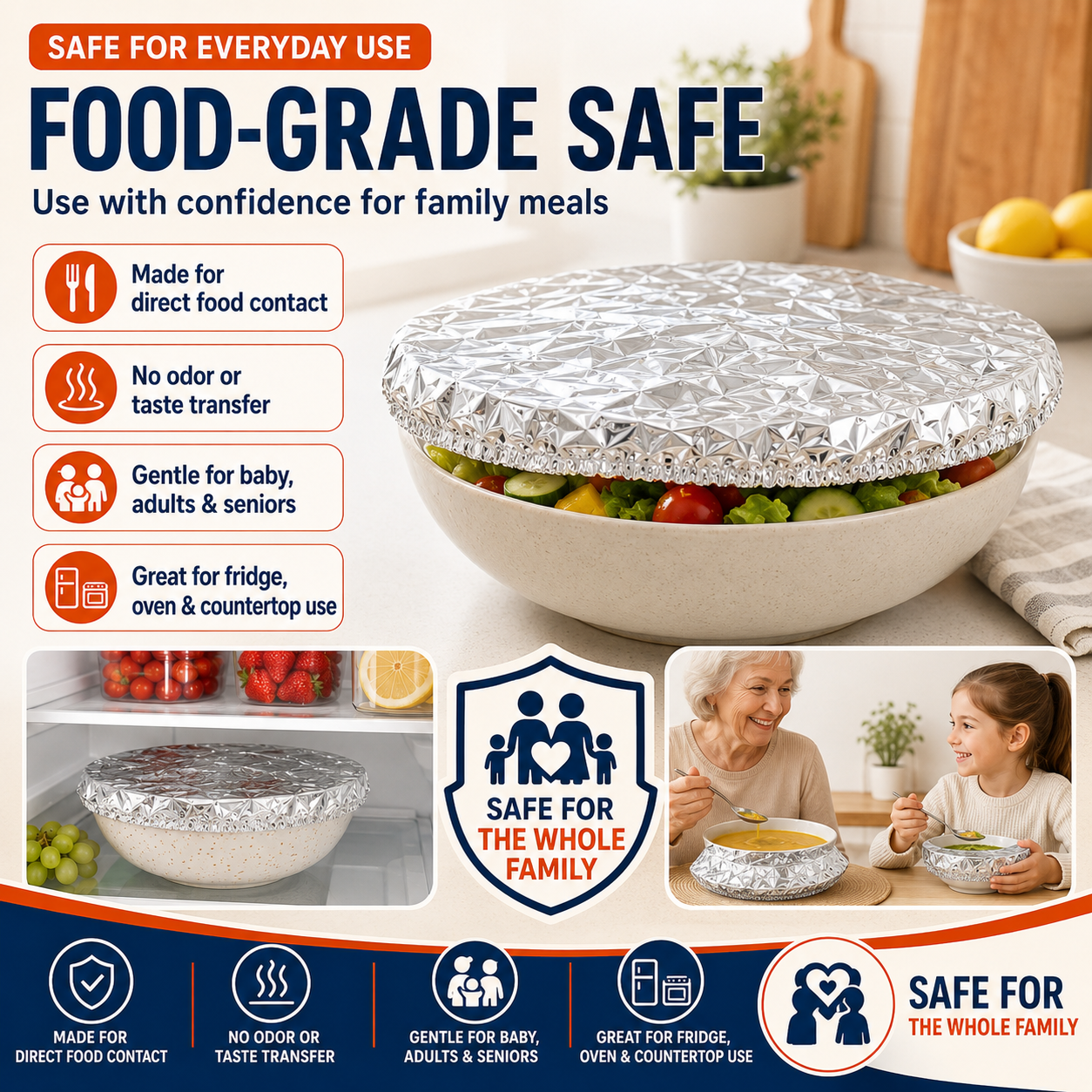 🔥Last Day 50% OFF🔥-- Reusable Heat-Locking Aluminum Foil Food Cover